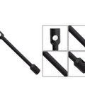 Heavy Duty Extended Double Ended Socket Wrench Set Rock Solid Hex Head showing long black steel tool with dual openings for automotive use.