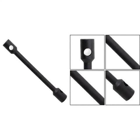 Heavy Duty Extended Double Ended Socket Wrench Set Rock Solid Hex Head showing long black steel tool with dual openings for automotive use.
