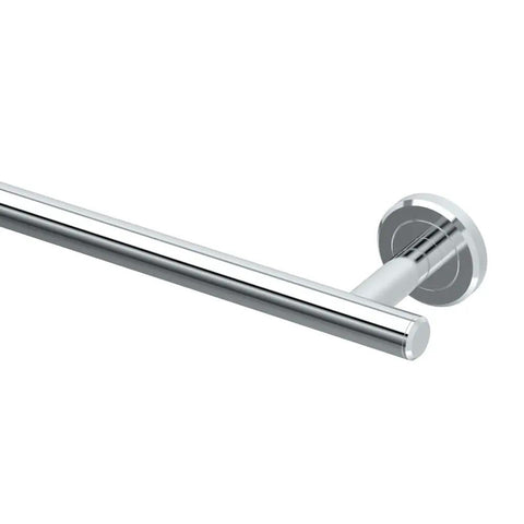 Latitude II 24-Inch Wall Mounted Towel Bar In Chrome For Modern Bathrooms, Premium Metal Construction Towel Holder close-up view