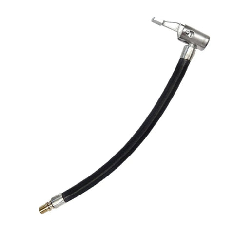 Badass 8 Inch Tire Inflator Hose Adapter Nylon Braided Extension Hose Locking Chuck Connector Quick Connect Pump Zero Leak Super Smooth Flow For All Cars Trucks Keeps Pressure Stable Your Road Trips, black hose