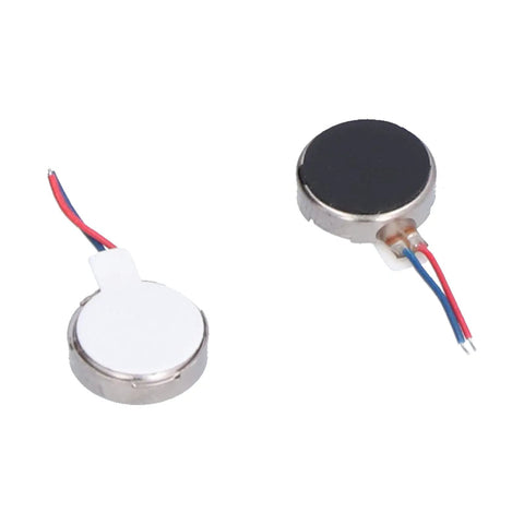 Two 50Pcs Mini Flat Vibration Motors 3V 10x2.7mm Micro Vibrating Motors for smartphones, pagers, wearables. Black and white casing.