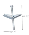 Heavy Duty Toggle Bolt And Wing Nut Kit For Reliable Drywall Anchoring 30 Sets, 3.18in silver metal bolt