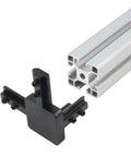 4 Pack Black 4040 Series 3-Way End Corner Bracket With M6 Screws for 8mm Slot T-Slot Aluminum Extrusion Profiles demonstrating connection