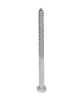 Stainless Steel Half Thread Hex Lag Screw Self Tapping Wood Screw M8x130mm for carpentry and wooden structures, side view.