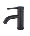 Concord Matte Black Bathroom Faucet With Solid Brass Construction, One Handle Operation, side view emphasizing sleek design