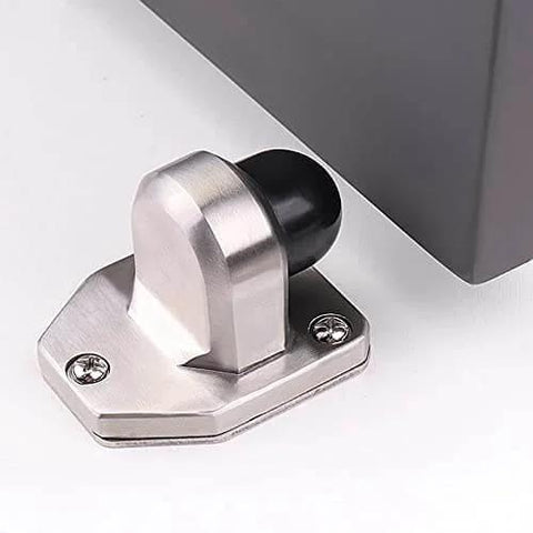 Stainless Steel Door Stopper With Rubber Silencer And Heavy Duty Buffer For Noise Reduction And Door Protection Solid Brushed Finish