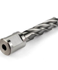HSS annular cutter, 1/2 in diameter, 2 in depth, Weldon shank, metallic silver finish