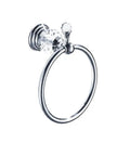 Chrome Towel Ring With Crystal Ball Accents, Polished Hand Towel Holder, Bling Wall Mounted Bath Accessory