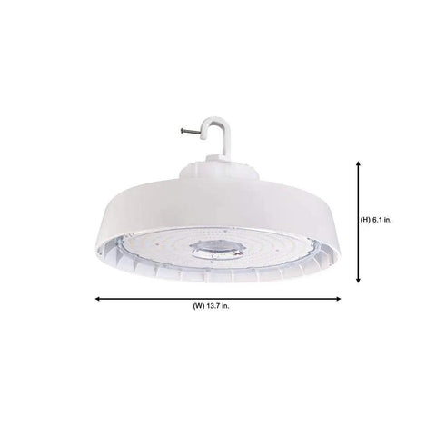 14 Inch Round LED High Bay Light 200W Equivalent 26,000 Lumens Replaces 600W Metal Halide Or 324W Fluorescent Durable Die Cast Housing