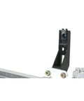 Premium Transmission Oil Cooler Kit For GMC Sierra 2500HD And 3500HD Pickup Trucks With The Mighty 6.6L Diesel Engine From Model Years 2011 Through 2014 Guaranteed To Keep Your Rig Cool And Running Smooth On Any Tough Road Trip Without Overheating Issues. black mounting bracket and aluminum cooler end on transmission oil cooler kit