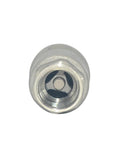 Front view of 1/2 in NPT female inline check valve, spring-loaded with visible internal plunger, stainless steel