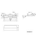 Technical drawing of Dumbbell And Straight Section Shape Cutter For Rubber Specimens, ASTM ISO JIS Standards, JIS K6251-6, alloy steel