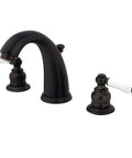 Oil Rubbed Bronze English Country 8 Inch Widespread Lavatory Faucet With Pop Up Drain Five and a Quarter Inch Spout Reach