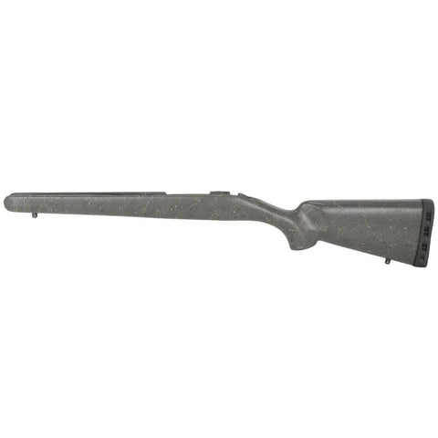 Lightweight Aerograde Carbon Fiber Stock In Green With Tan Webbing For Long Action Rifles, Built For Precision And Stability