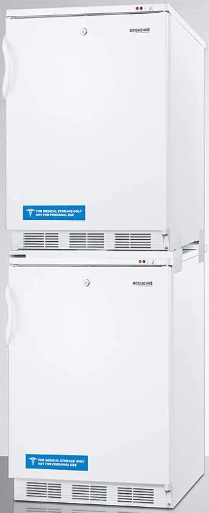 Stack Your Stash In This Pro Grade 24 Inch Stacked All Freezer Running Cold Down To Minus 25 Degrees With Manual Defrost Secure Locking Door Removable Basket Drawers And Clean White Finish For Heavy Duty Storage Needs, showing stacked design.