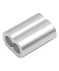 1/8 Inch Aluminum Crimping Sleeve Set For Wire Rope And Cable, Gritted Loop Ferrules, Durable Aluminum Crimp Ferrules, Easy To Use With Vise Or Pliers, Ideal For Dog Leashes And Cable Lines, 100 Pieces close-up of aluminum wire rope sleeve