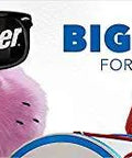 Energizer character wearing sunglasses promoting power for small devices, illustrating the brand's fun marketing approach.