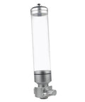 Wall Mounted Coffee Bean Dispenser And Tea Jar Keeps Your Daily Grind Locked Tight For Quick Grab Access While Saving Precious Counter Space With A Smooth Clear Display Rack In Sleek Silver Finishes, 650mm silver glass tube.