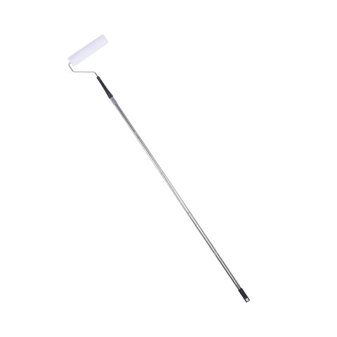 9 Inch Adjustable Paint Roller Set With Telescoping Extension Pole And Woven Fleece Covers For Walls And Ceilings Smooth Glide White Frame Easy Hustle Painting Kit on an aluminum telescopic handle.