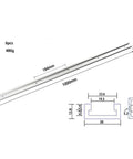 Heavy Duty Miter Track Jig With T Slot Design For Woodworking, showing 100cm aluminum guide rail and technical dimensions