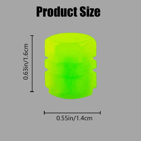 Glow In The Dark Tire Valve Caps Universal Fit For Cars Trucks Motorcycles SUVs And Bicycles With Five Color Pack Of 20, size shown