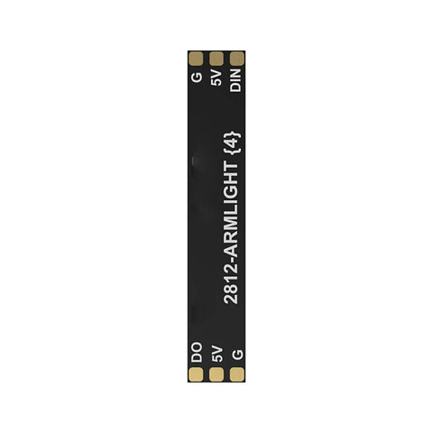 Programmable 2812 LED Arm Light Kit For FPV Drones, single LED strip detail, showing connections and labeling for easy installation.