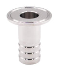 Front view of Beduan 1.5" stainless steel tri-clamp to 1.5" barb adapter for sanitary homebrew