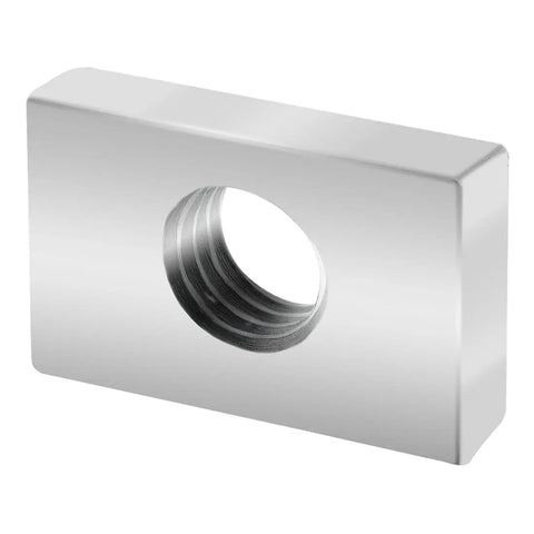 Slide In M8 T Nuts For 1.5 Inch, 40mm And 45mm Aluminum Extrusions, Steel ST50 With Zinc Finish, side view of nut showing threading