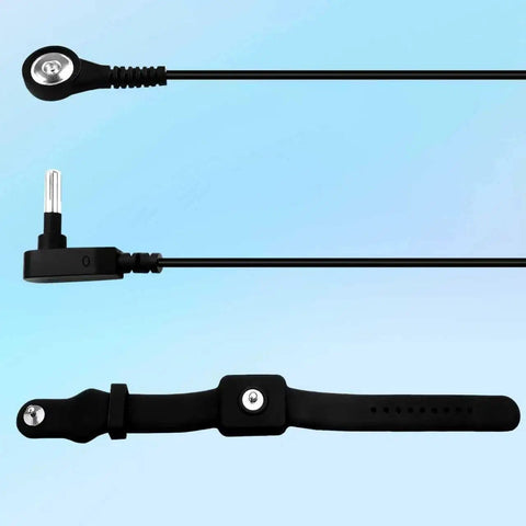Go To ESD Wrist Strap And Grounding Cord Bundle With 3.5mm Snap And 3m Cable for electronics repair, showing strap and connectors.