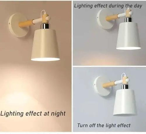 EDFGVH Single Heads Iron Art Lamp Body Wall Lamps with E26/E27 Metal Base Sconces 10.6in living room light effects at day and night