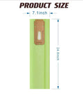 12 Pack Green Beefed Up Replacement Vacuum Bags For XL Upright Vacuums product size dimensions shown, 7.1 by 24.8 inches.