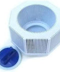 4 Pack Replacement Mineral Cubes For Vitalizer Plus Heagonal Water Machine with blue lid and white filter casing