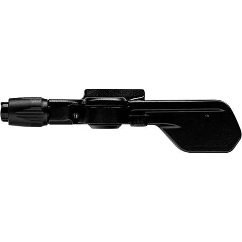 Range Dropper Lever For MTB 22.2mm Clamp, SRAM MatchMaker X Compatible, Black, shown from side view with smooth dropper activation.