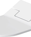 Sleek Bidet Toilet Seat With Remote Control And Self Cleaning Wand Soft Close Lid in white, slim profile design suitable for Starck models.