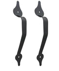 2 Pack 11 Inch Heavy Duty Steel Barn Door Handle With Unstoppable Grip For Gates Sheds And Cabinets Matte Black Pull Powerhouse Design Includes Screws For Easy Assembly, front view
