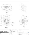 Technical drawing of Heavy Duty Industrial Grade Flange Mount Ball Bearing Unit with Four Bolts Setscrew Locking, 35mm Bore, 92mm Spacing