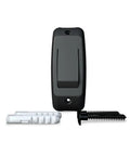 Slick Wireless Gate And Door Access Push Button Surface Mounted Momentary Release Switch with mounting hardware, black, compact design.