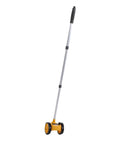 Baxnore Rolling Measuring Wheel 4 Inch Dual Wheel Accurate Distance Measurement Tool with Telescopic Rod standing upright.