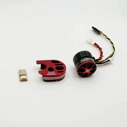 2 In 1 ESC And Motor Micro FOC Brushless System For Axial SCX24 And AX24 Upgrades, clean wiring, lightweight components visible