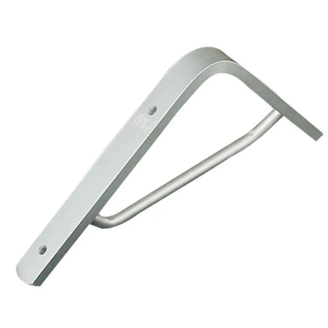 Ultra Duty Solid Aluminum Alloy Triangular Shelf Bracket Wall Mount Extra Support System For Wooden Floating Displays, side view.