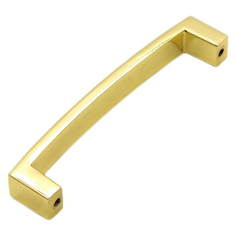 Gold U Shape Crystal Glass Cabinet Knobs Set showing a single knob from the side, focusing on zinc alloy construction and modern design.