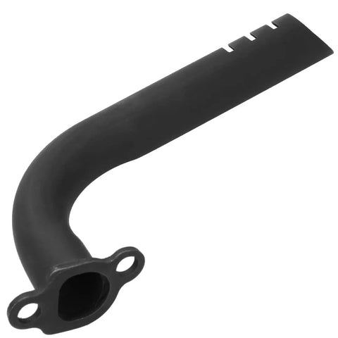 Side view of Beefed Up Header Exhaust Pipe Kit for Predator 212cc 196cc Non Hemi and GX160 GX200 engines in black steel.