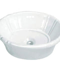 Vintage Vitreous China Single Bowl Drop In Bathroom Sink In White With Rear Overflow, No Fuss Install For Modern Baths