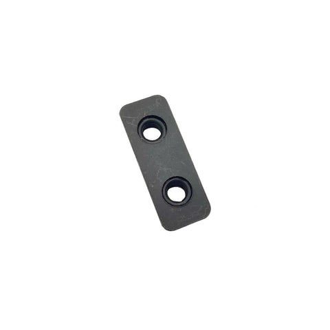 Ranger Hinge Plate OEM Part 5256140-458 for UTV models, two-hole metal design, durable replacement component for precise fit and durability.