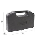 Front view of black textured carrying case for Amazon Basics 9-piece bi-metal hole saw kit