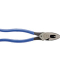 D2000-9NE Side Cutter Lineman's Pliers 9 Inch Heavy Duty with blue handles and precision cutters for ACSR cables, nails, screws, hard wire