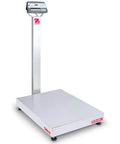 Knock Out Heavy Duty Column Mount Bench Scale With Straight Up 500 Pound Capacity And Point One Pound Precision Ntep Certified Stainless Platform side view
