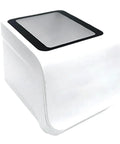 Desktop Barcode Scanner With Auto Sensor USB Powered No Fuss Plug And Play Hands Free Bar Code Reader, white, top view