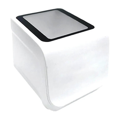 Desktop Barcode Scanner With Auto Sensor USB Powered No Fuss Plug And Play Hands Free Bar Code Reader, white, top view