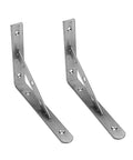 2 Pack Stainless Steel Right Angle Shelf Brackets 4mm Thick For Heavy Duty Loads Wall Mounted For Kitchen Bathroom And Bookshelf